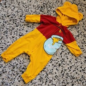 Disney Winnie The Pooh Costume Zip Up Hooded Coverall for Infants